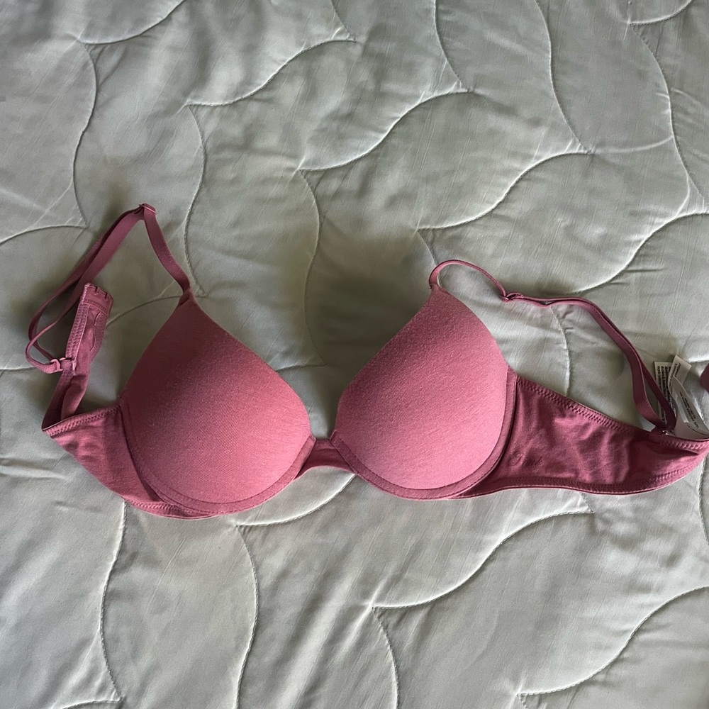 VS Pink Cotton Push Up Bra - Heather Mauve Pink